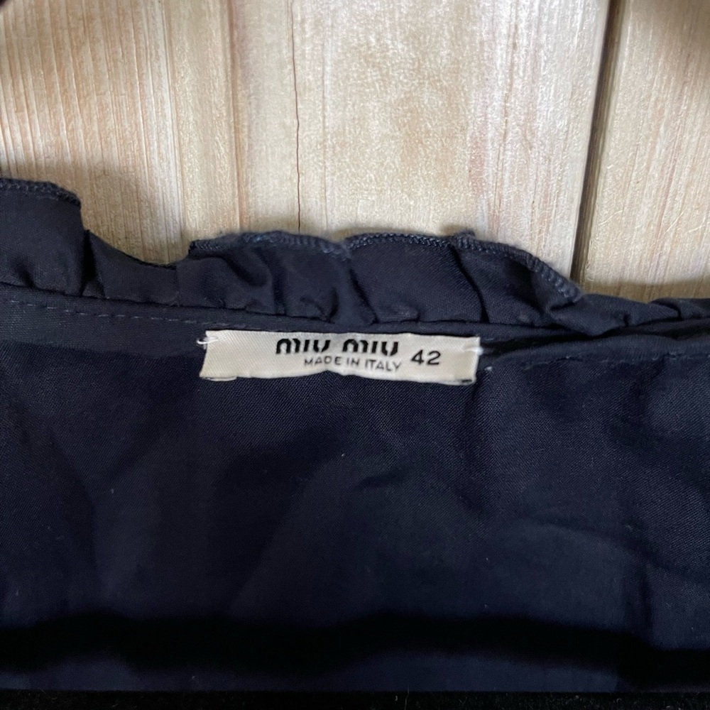 Miu Miu Navy Flowy Sleeveless Midi Dress Size 42 - Picture 5 of 9